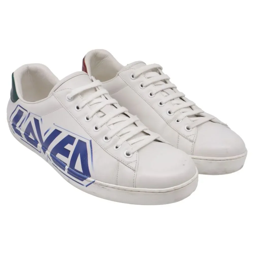 Gucci Ace Loved Sneakers in White Leather